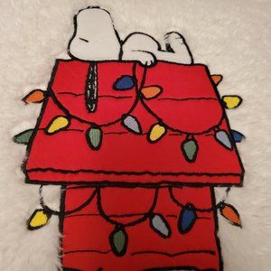 Peanuts Snoopy Christmas Pillow Pottery Barn, like new